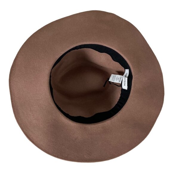 Nordstrom 100% Wool Felt Fedora Hat Rose Pink Adjustable Ribbon Felted Wide Brim - Picture 4 of 8